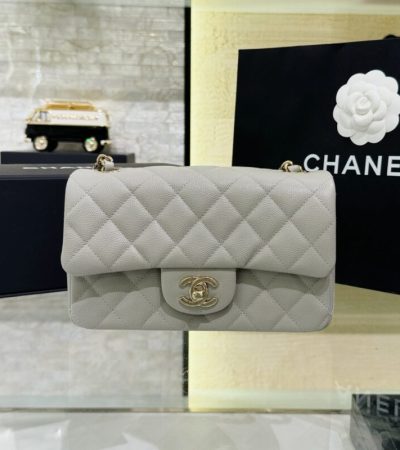 Replica CHANEL Classic Flap 20cm Gray - premium 1:1 fake handbag model