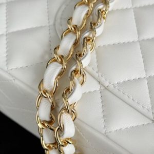 Replica CHANEL Classic Flap 25cm White - authentic-look luxury purse replica