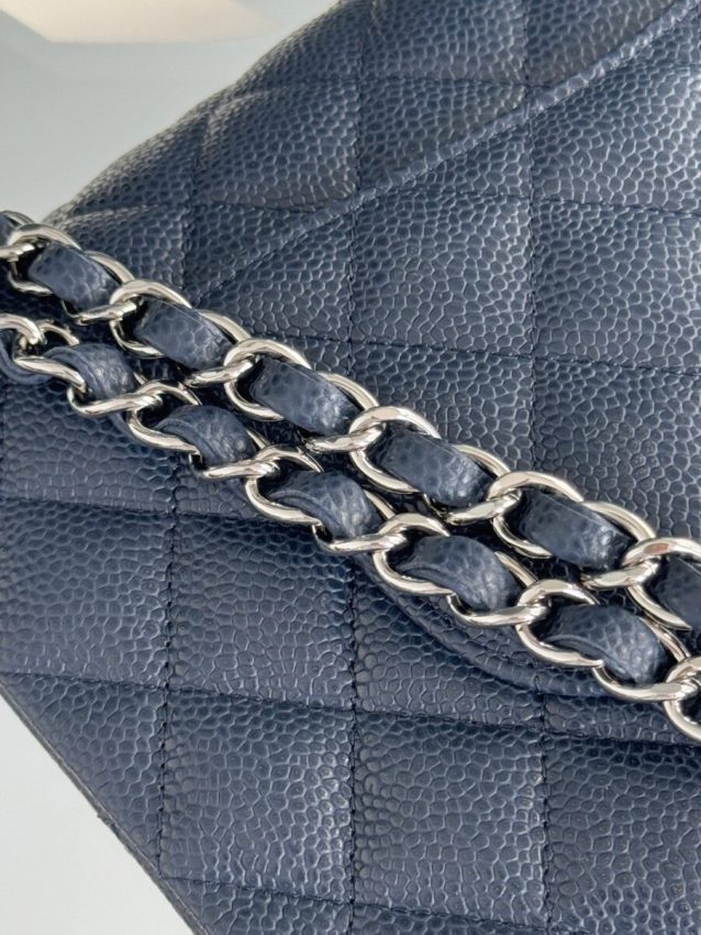Replica CHANEL Classic Flap 25cm Dark Blue - premium 1:1 fake handbag model