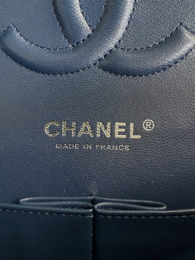 Replica CHANEL Classic Flap 25cm Dark Blue - premium 1:1 fake handbag model