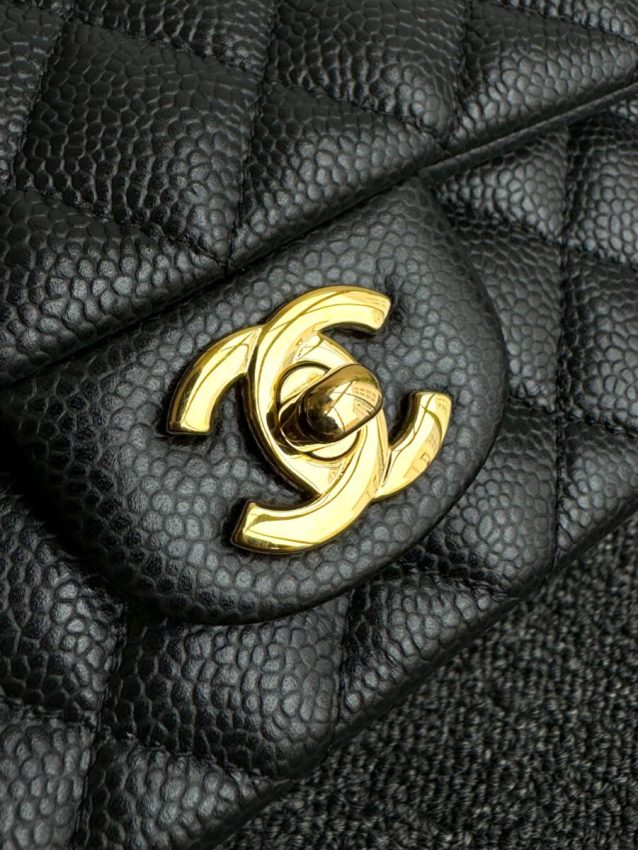 Replica CHANEL Classic Flap 20cm Black Caviar - premium 1:1 fake handbag model