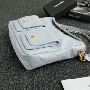 Replica CHANEL 24p Postman Small Light Blue - top-tier luxury replica shoulder bag