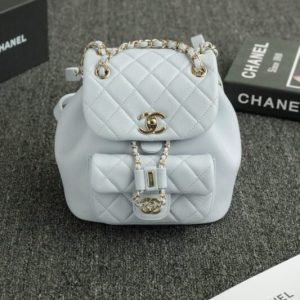 Replica CHANEL 23A Backpack Small Light Blue - 1:1 designer replica handbag