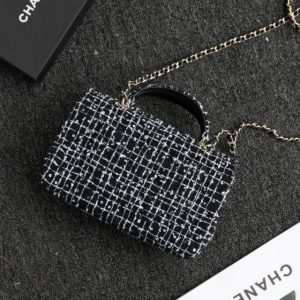 Replica CHANEL 24p Tweed Black and White - high-accuracy replica luxury purse