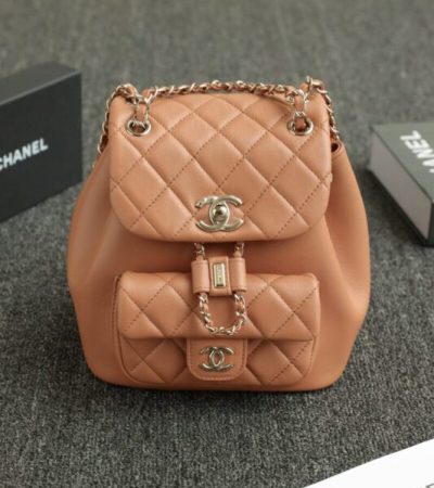 Replica CHANEL 23A Backpack Small Caramel - premium 1:1 fake handbag model