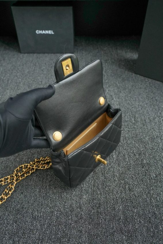 Replica CHANEL CF Double Pearl Black - premium 1:1 fake handbag model