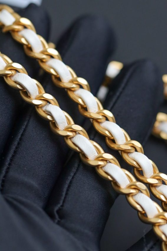 Replica CHANEL 24s Double Pearl White - 1:1 designer replica handbag