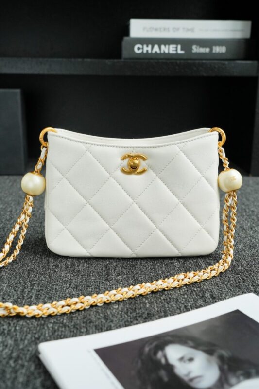 Replica CHANEL 24s Double Pearl White - authentic-look luxury purse replica