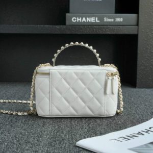 Replica CHANEL 24s Pearl Handle Box White - premium 1:1 fake handbag model
