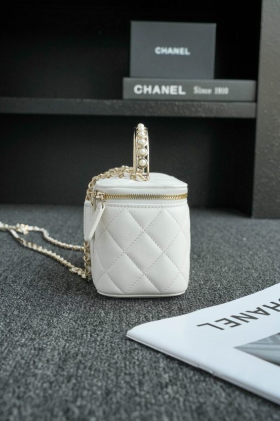Replica CHANEL 24s Pearl Handle Box White - top-rated replica designer bag