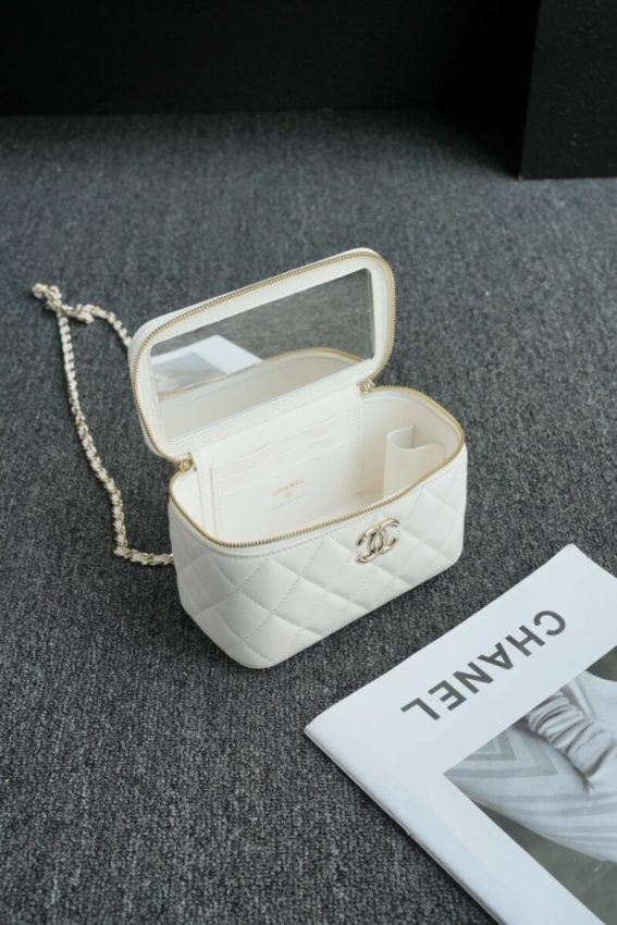 Replica CHANEL 24s Pearl Handle Box White - top-rated replica designer bag