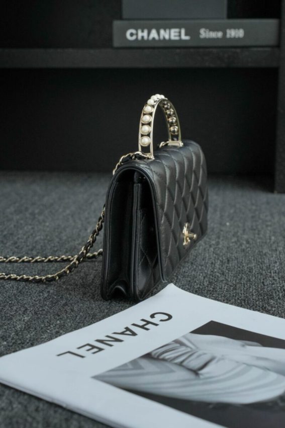 Replica CHANEL 24s Pearl Handle Black - top-tier luxury replica shoulder bag