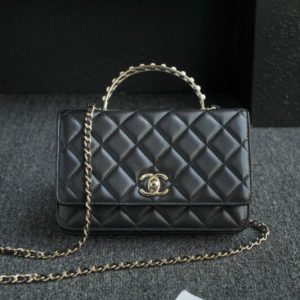 Replica CHANEL 24s Pearl Handle Black - 1:1 designer replica handbag