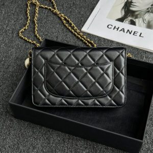 Replica CHANEL 24s Double Pearl Woc Black - premium 1:1 fake handbag model
