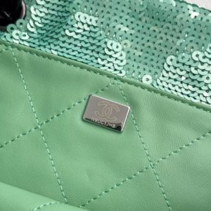 Replica CHANEL Sequin Shoulder Bag Green - best quality luxury bag dupe