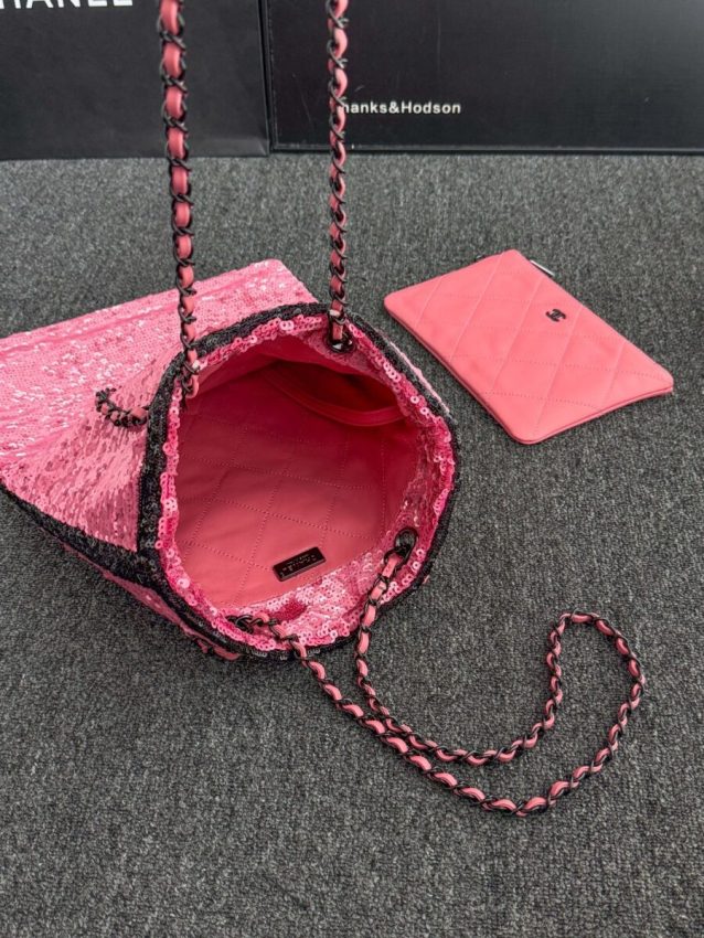 Replica CHANEL Sequin Shoulder Bag Pink - high-accuracy replica luxury purse