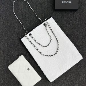 Replica CHANEL Sequin Shoulder Bag White - 1:1 designer replica handbag