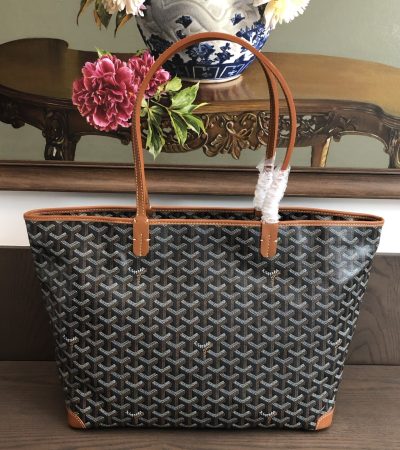 Fake Goyard Artois PM MM Tote — Zip-Top Goyardine Canvas Tote