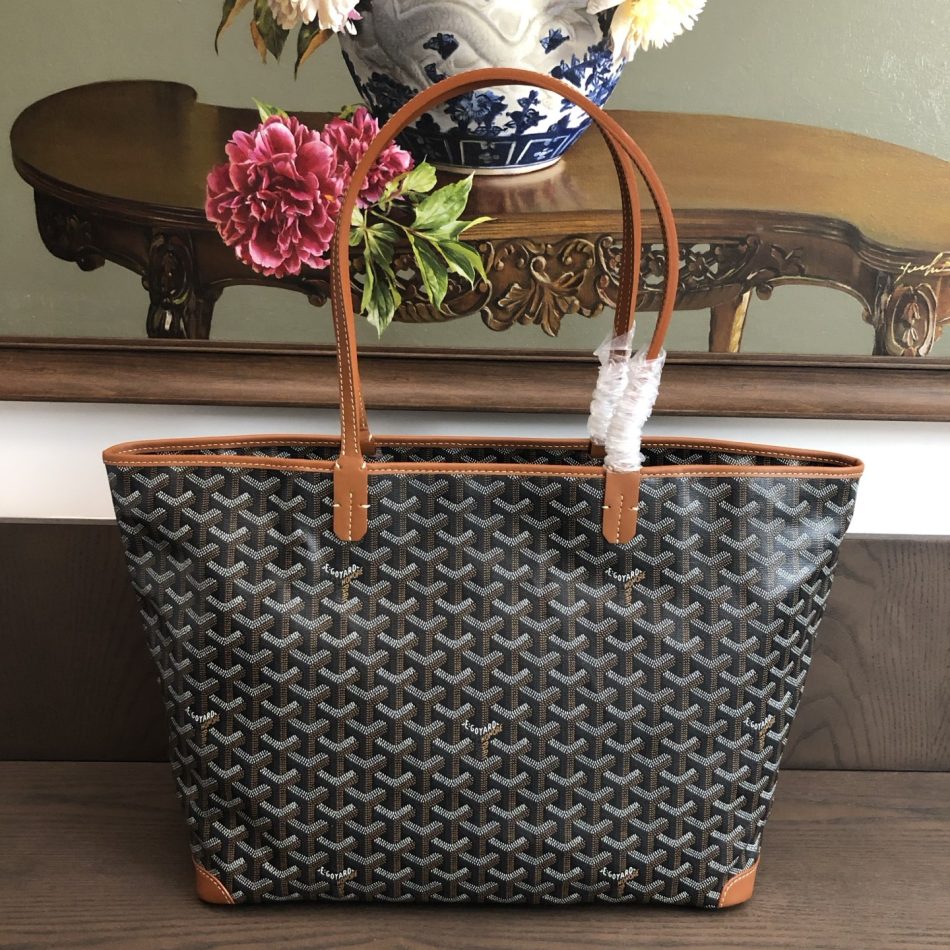 Fake Goyard Artois PM MM Tote — Zip-Top Goyardine Canvas Tote