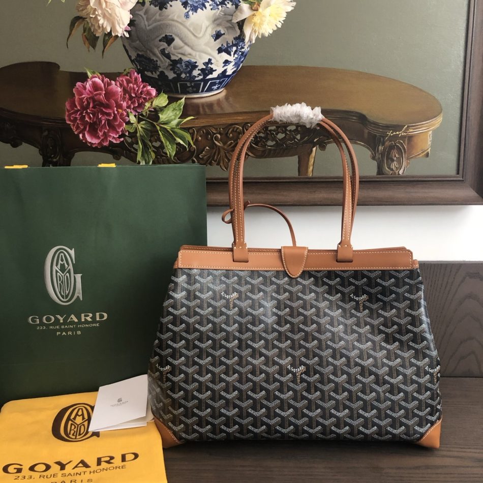 Goyard Bellechasse Biaude PM Dupe — Structured Tote in Goyardine Canvas