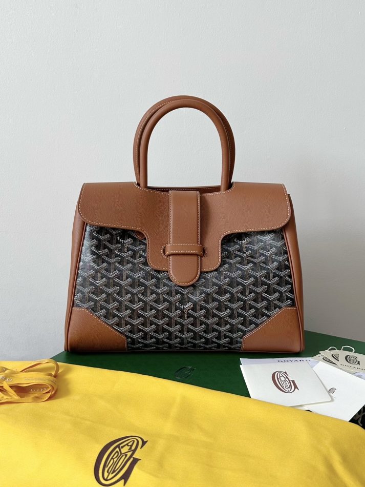 Goyard Saigon Tote Knockoff — Structured Top-Handle Goyardine Bag