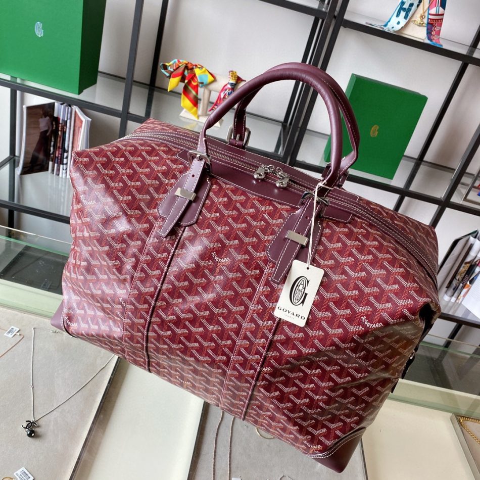 Goyard Bowling 45 Bag Replica — Barrel Goyardine Canvas Duffle