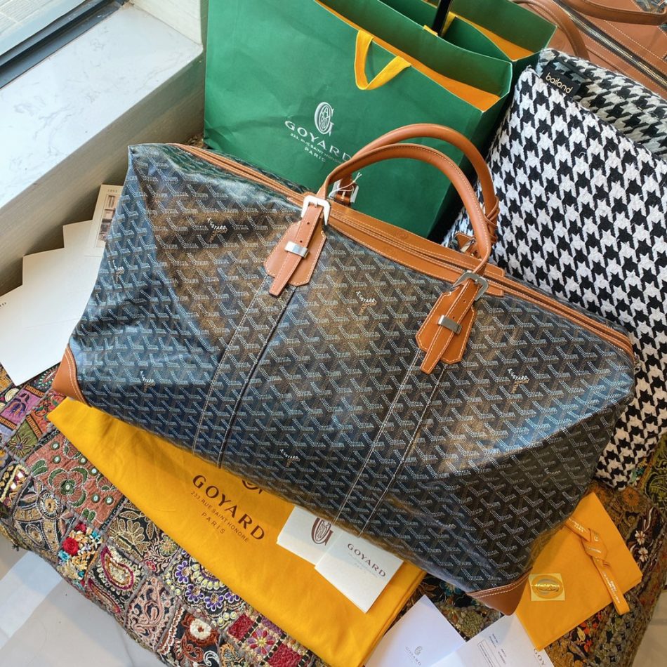 Fake Goyard Bowling 55 Bag — Oversized Goyardine Travel Duffle