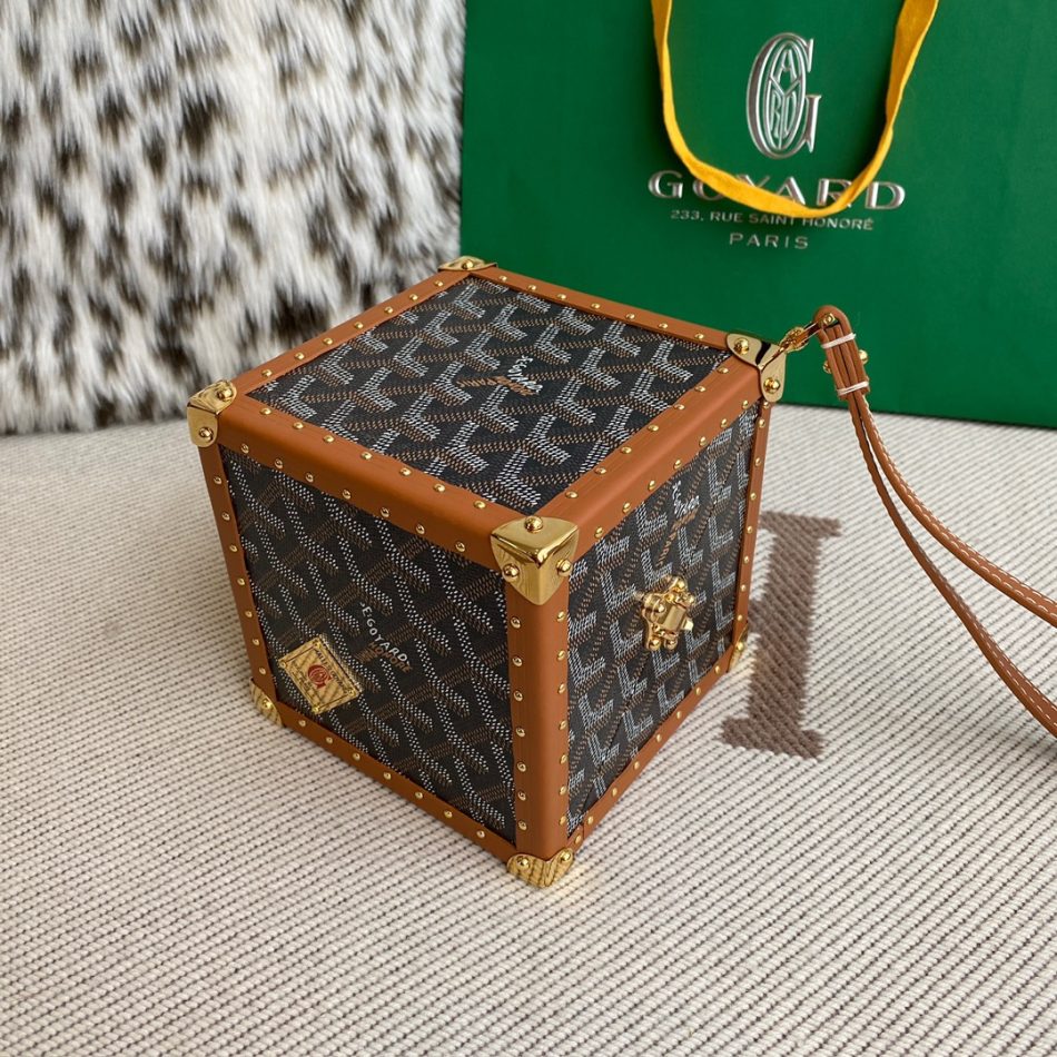 Fake Goyard DE Trunk — Collectible Cube Goyardine Storage Trunk